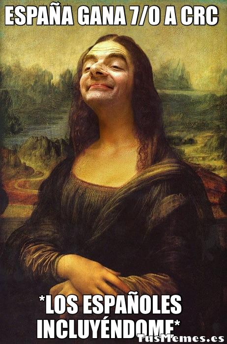 Meme Rowan Atkinson cómo la Mona Lisa - Mr.Bean - España gana 7/0 a Crc - *Los españoles incluyéndome*
